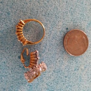 Ring and Clip Earrings